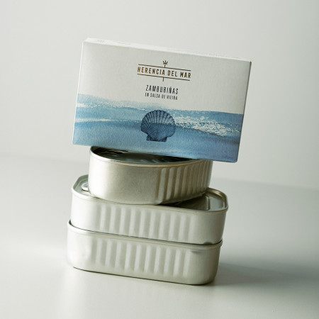 Zamburiñas en Salsa de Vieira 10/14 Piezas OL-120 HERENCIA DEL MAR (Rías Gallegas) Gourmet