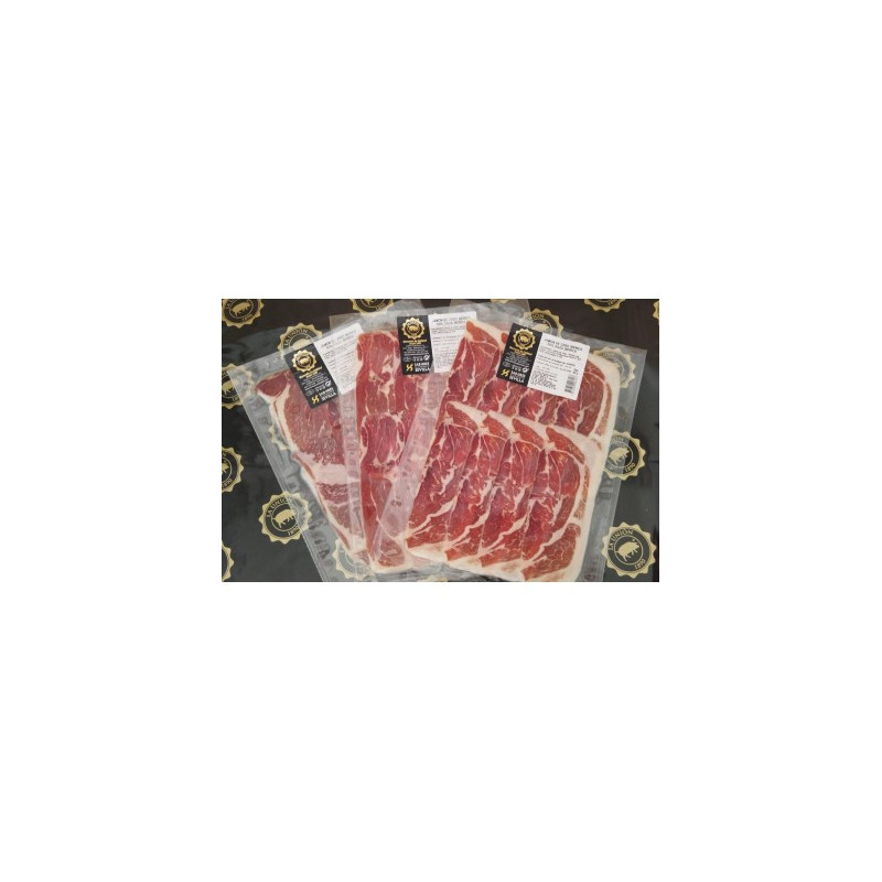 Jamón de Cebo Ibérico 50% raza ibérica cortado a Mano 100gr Sobre