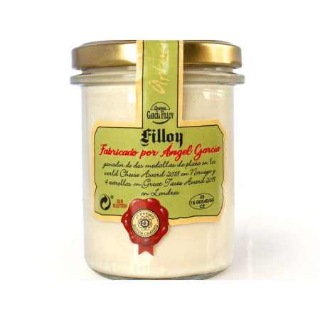 Crema de queso Curado para untar envasado en tarro de cristal, peso neto 200 gramos