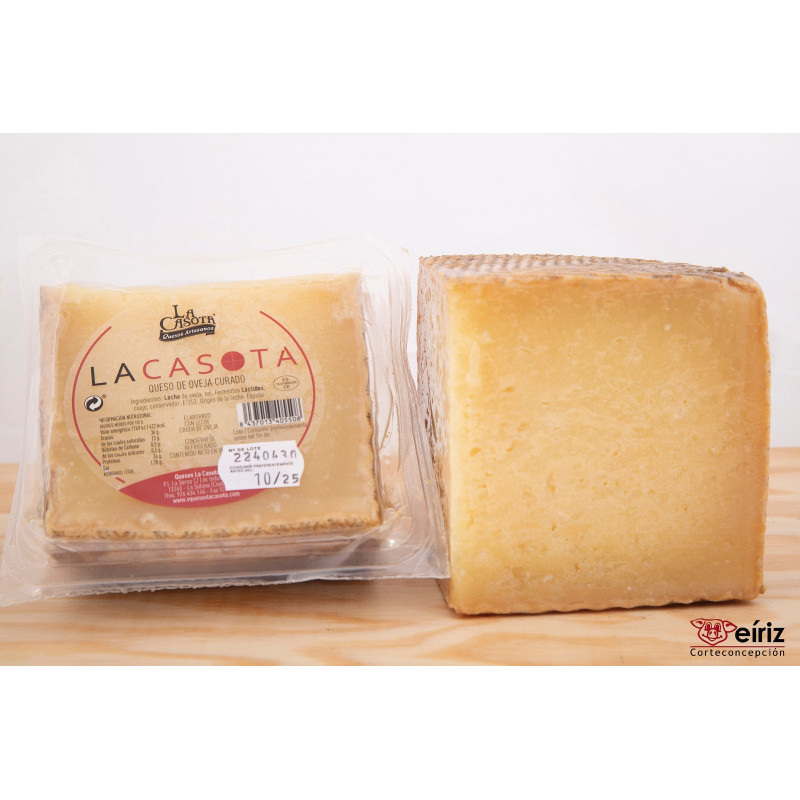 Queso artesano Puro de Oveja CASOTA leche cruda, cuarto al vacío