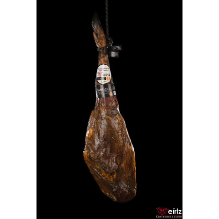 Jamón de Bellota 100 % ibérico. Denominación de Origen Protegida Jabugo. Añada 2024. Brida Negra (Loncheado)